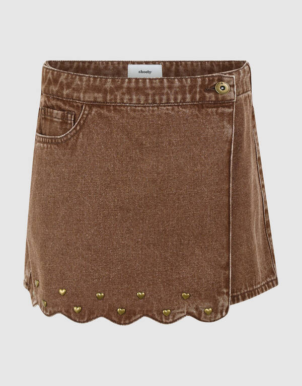 Heart Denim Skort Braun SHOEBY GIRLS