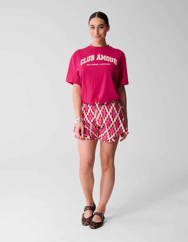 Club Amour T-shirt Rosa/Rot SHOEBY WOMEN
