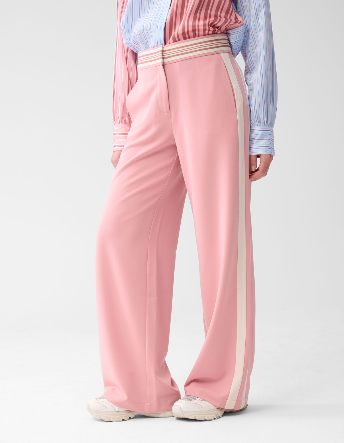 Sportliche Hose mit weitem Bein Hellrosa SHOEBY WOMEN