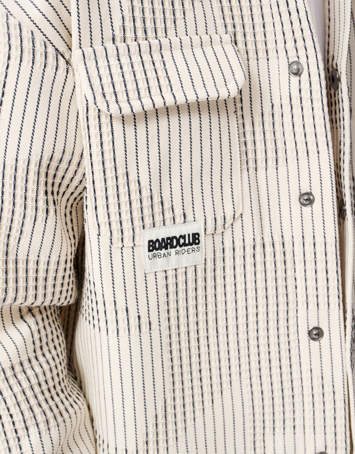 Waffle-Stripe-Overshirt Gebrochen Wei&szlig; SHOEBY BOYS