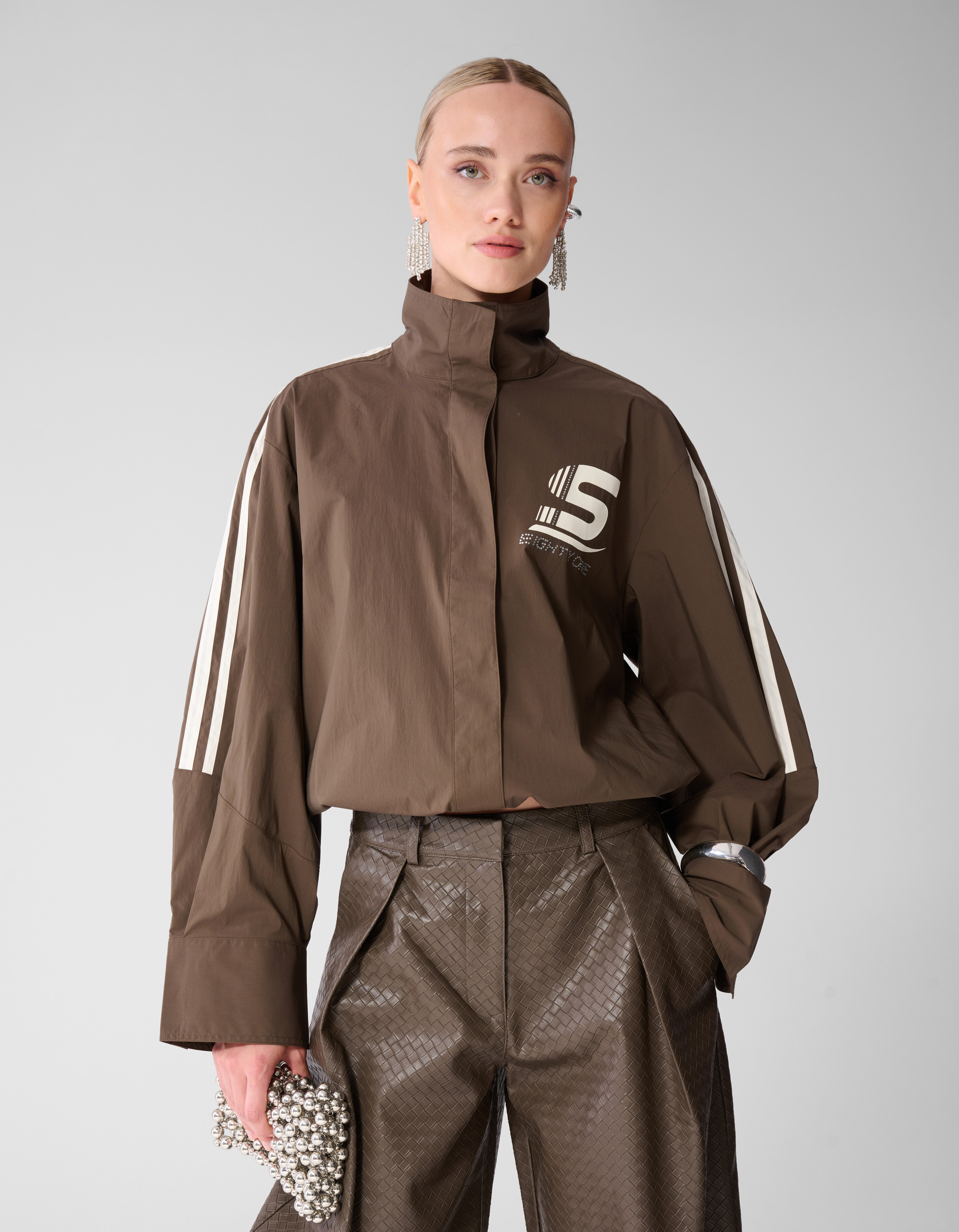 Popeline-Trainingsbluse Braun SHOEBY WOMEN