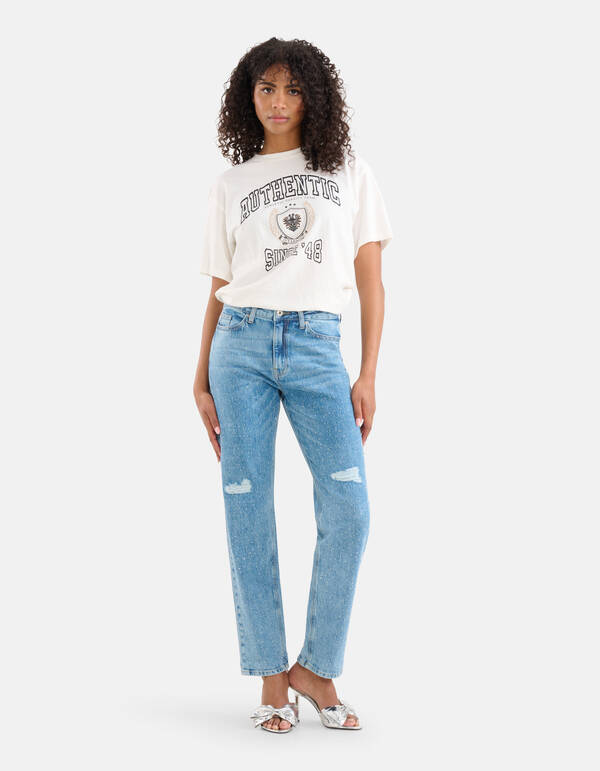 Strassbesetzte Tapered Fit Jeans Mediumstone By Fr SHOEBY WOMEN