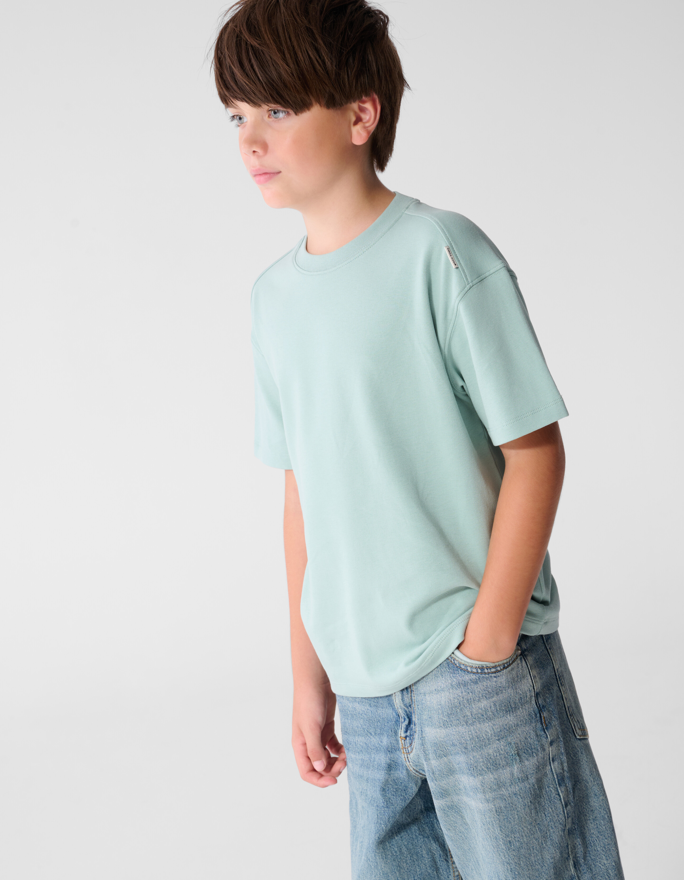 Basis Label T-Shirt in Hellgr&uuml;n SHOEBY BOYS