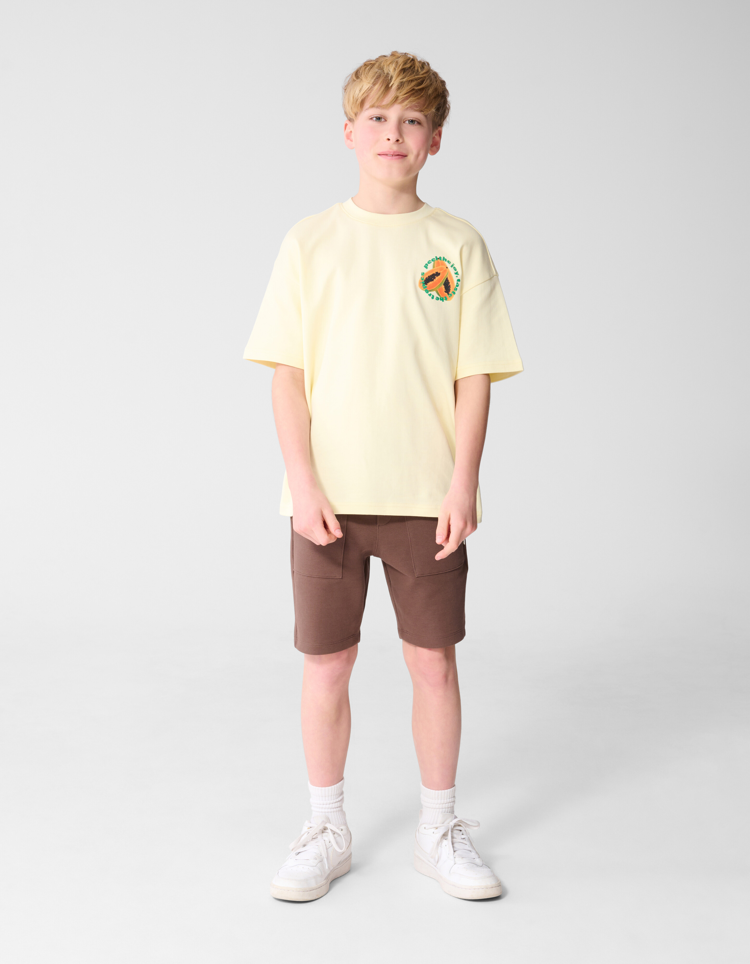 Papaya Kunst T-Shirt Hellgelb SHOEBY BOYS