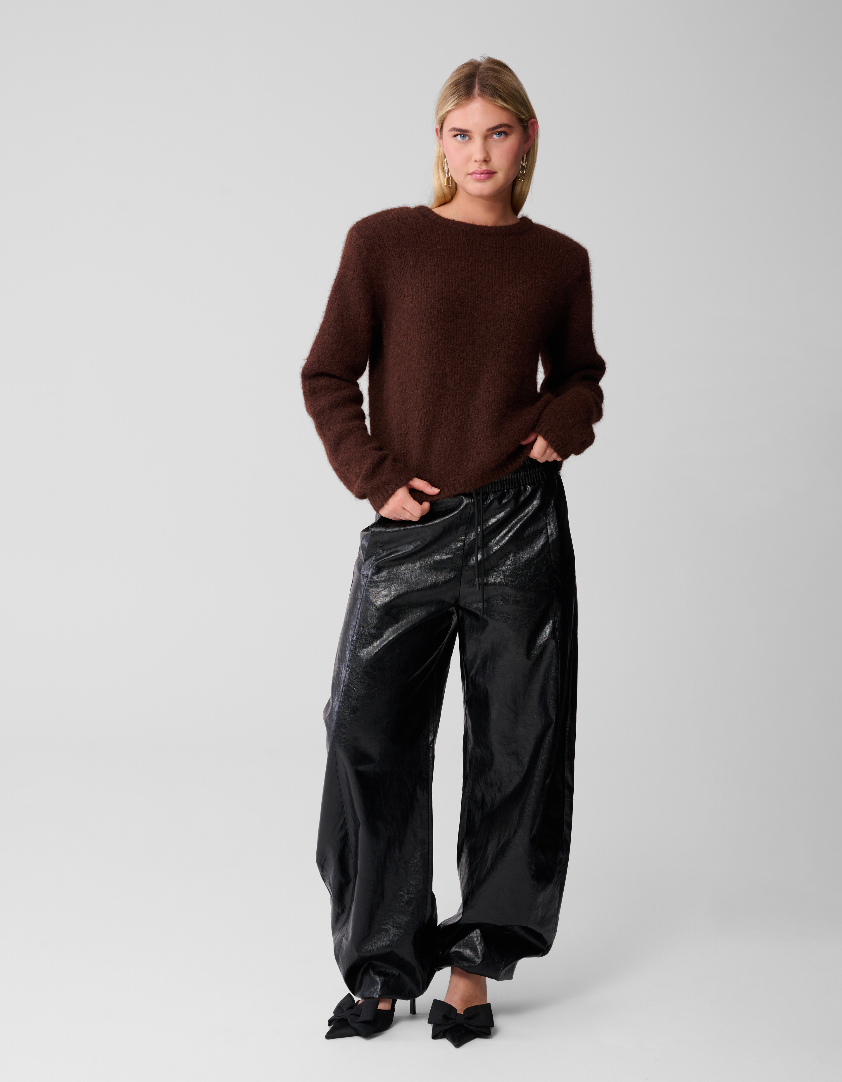 Zweibr&uuml;stige Strickweste Braun SHOEBY WOMEN