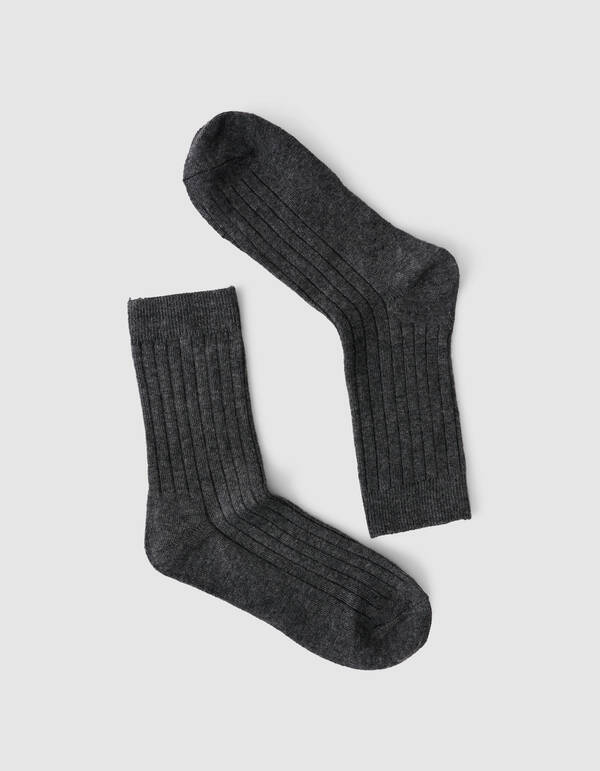 Gerippte Socke Dunkelgrau SHOEBY ACCESSOIRES