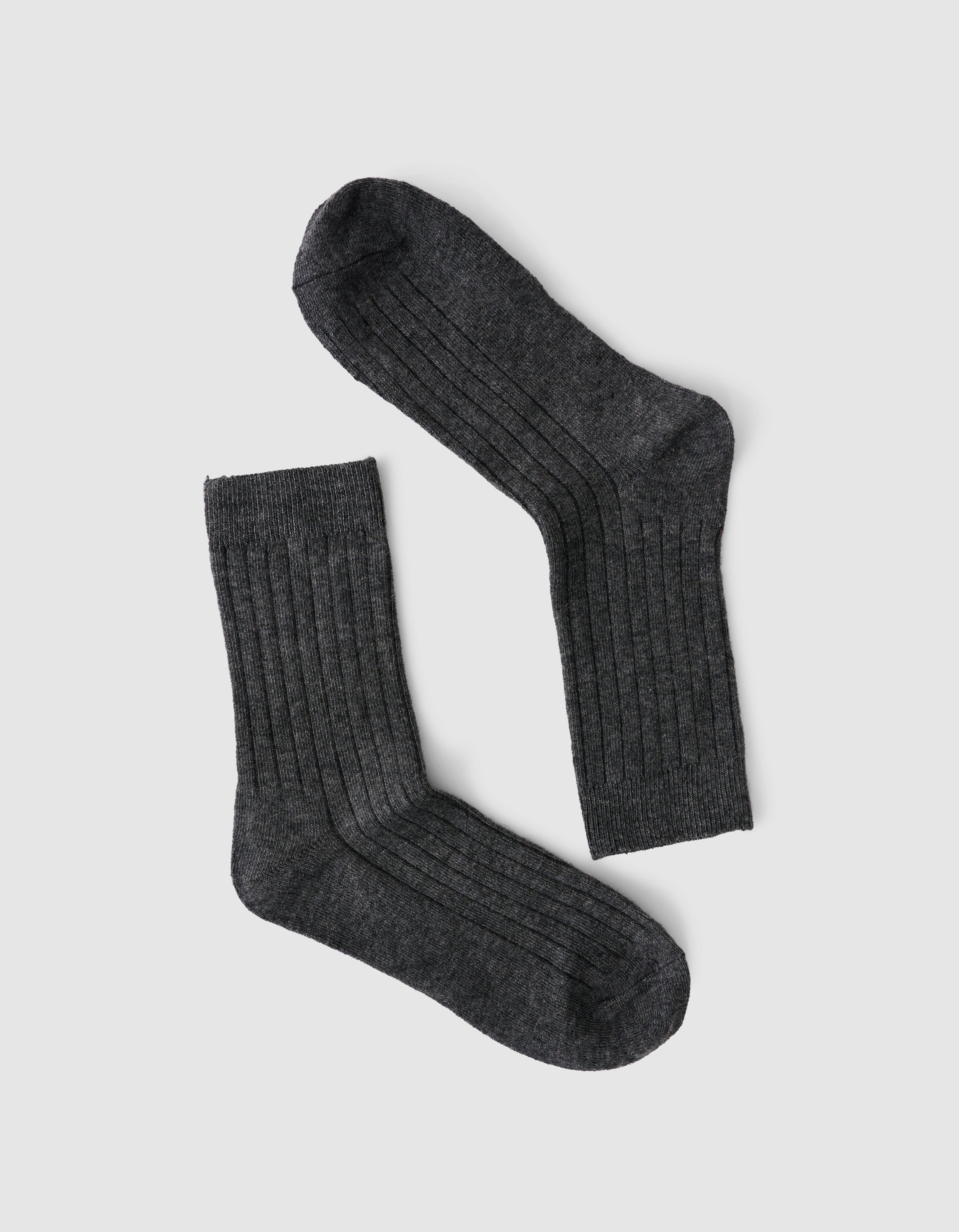 Gerippte Socke Dunkelgrau SHOEBY ACCESSOIRES