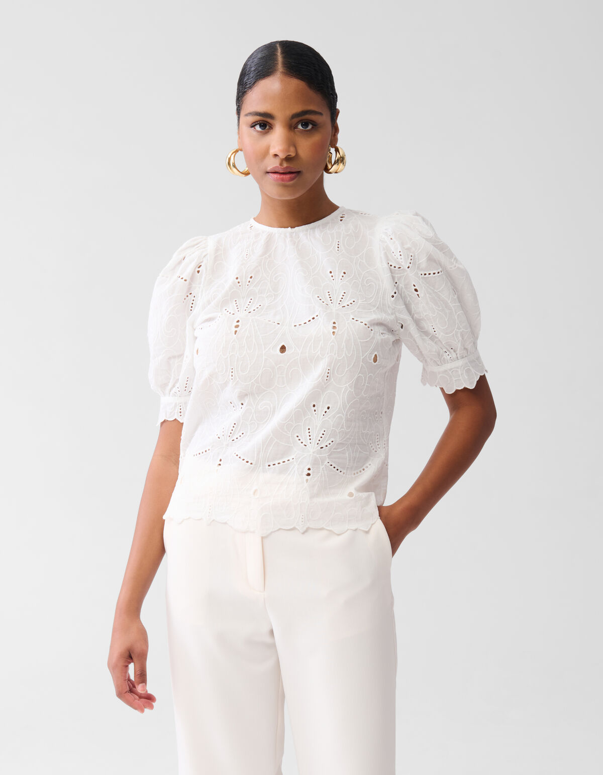 Besticktes Top Off White SHOEBY WOMEN