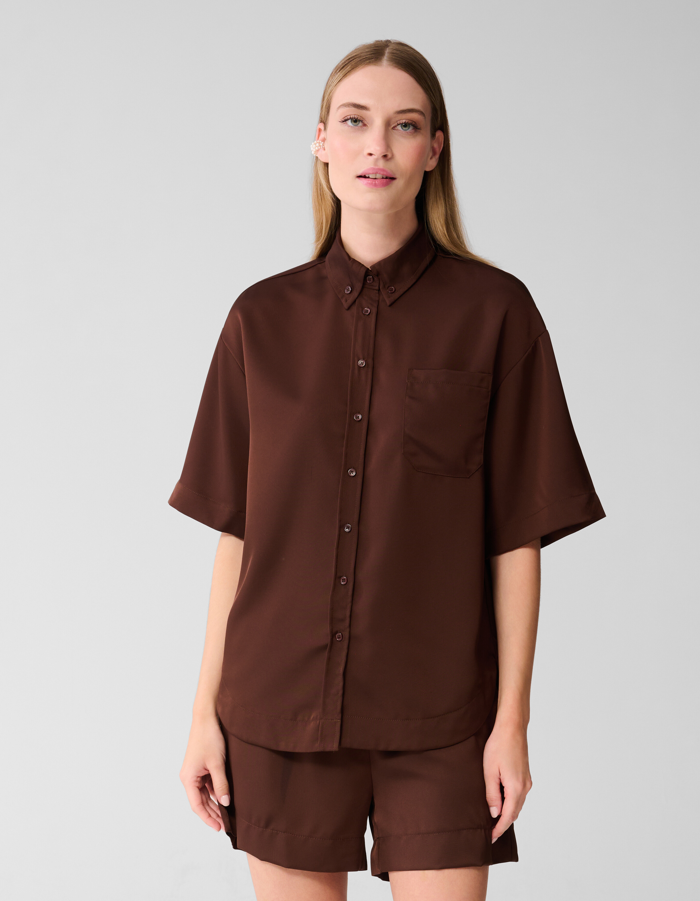 Bluse in &Uuml;bergr&ouml;&szlig;e Dunkelbraun SHOEBY WOMEN