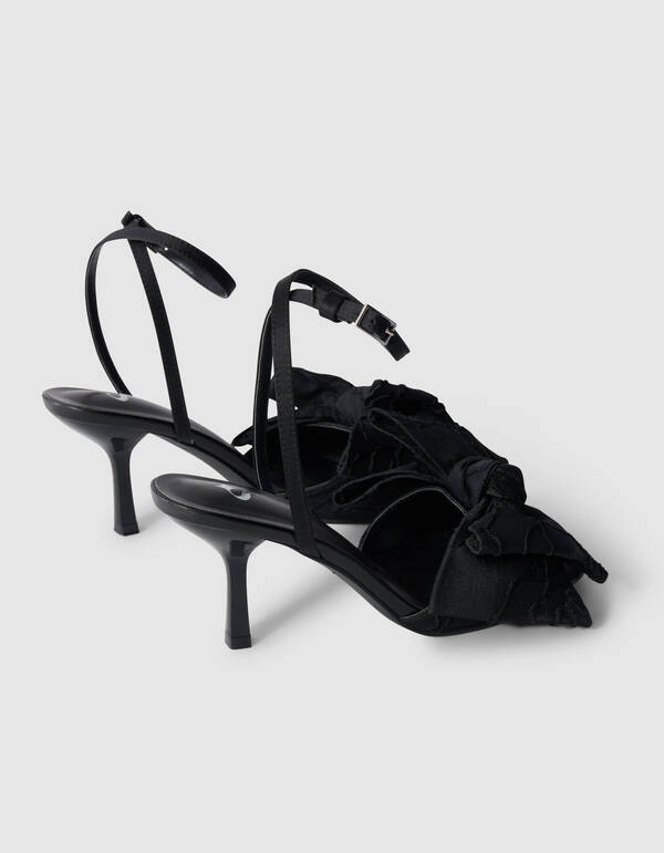 Jacquard Bow Heels Schwarz SHOEBY SHOES