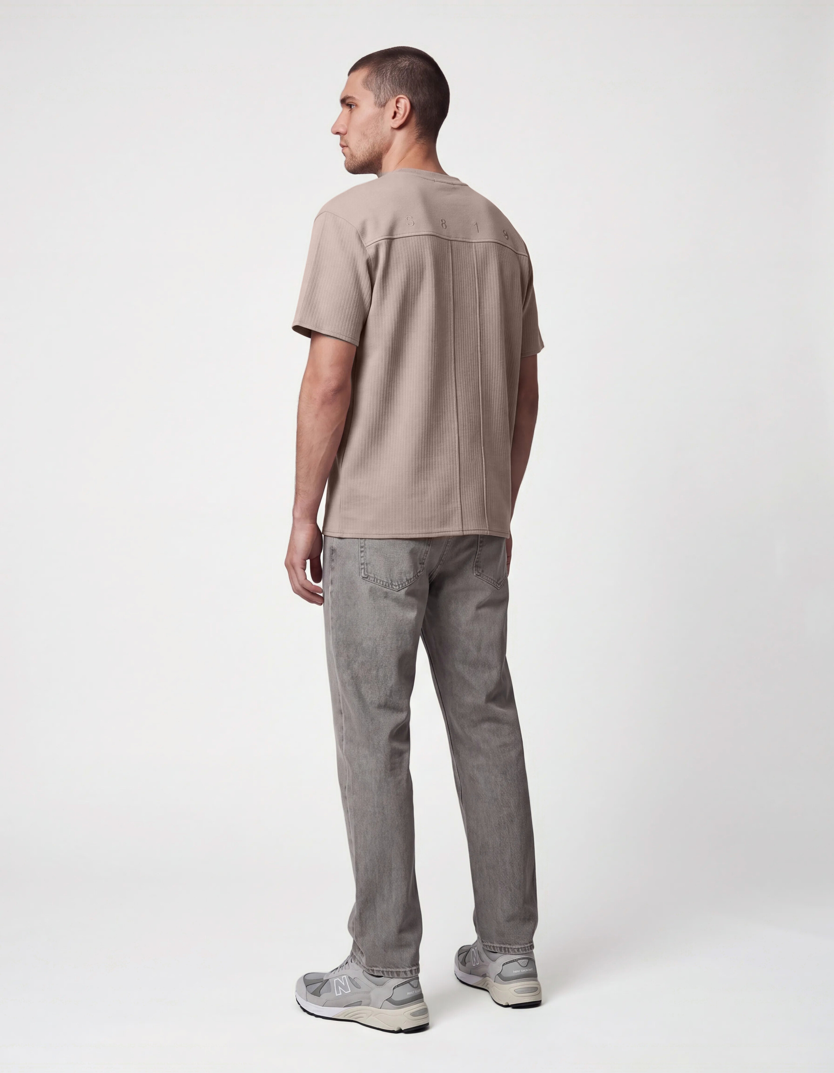 Gestreept Rib T-shirt Lichtgroen SHOEBY MEN