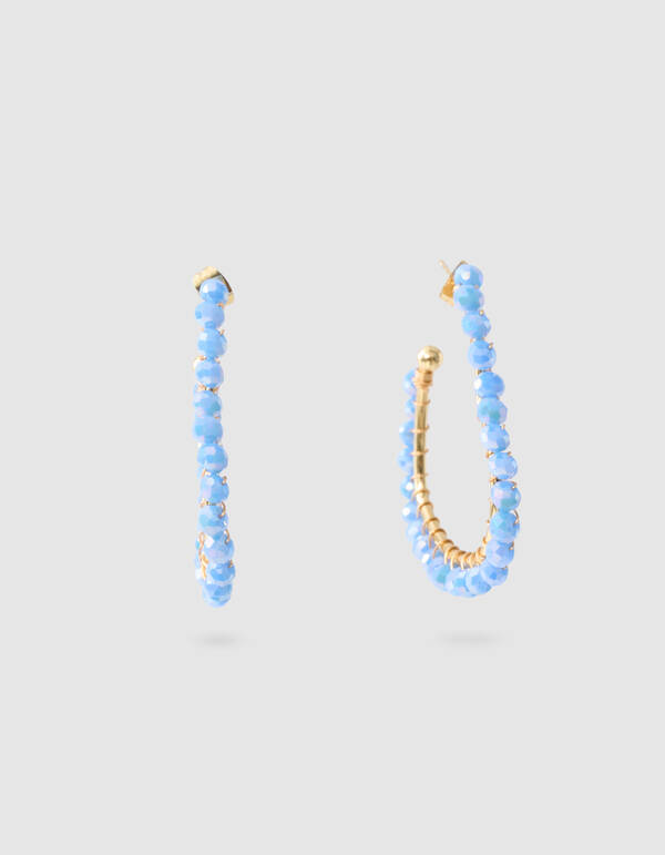Perlenohrringe Herz Blau SHOEBY ACCESSOIRES