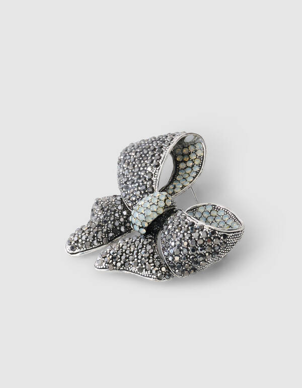 Strass-Streifen-Brosche Silber SHOEBY ACCESSOIRES