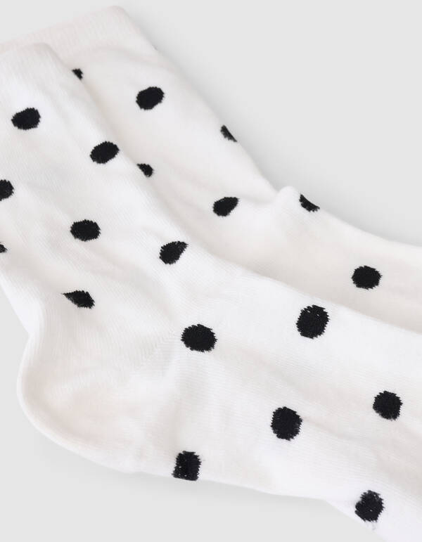 Polkadot Socken Wei&szlig;/Schwarz SHOEBY ACCESSOIRES