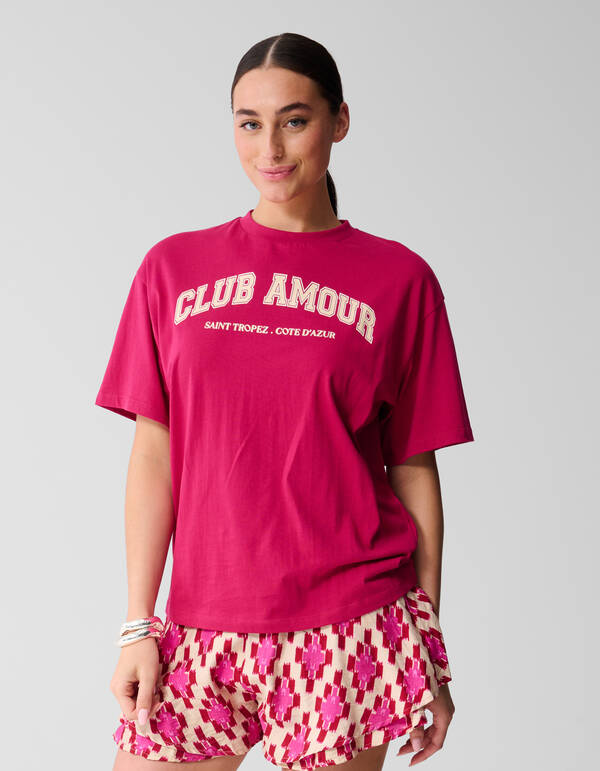 Club Amour T-shirt Rosa/Rot SHOEBY WOMEN