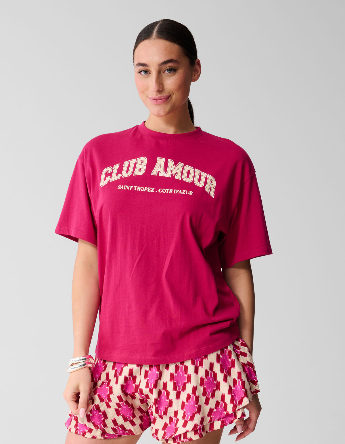 Club Amour T-shirt Rosa/Rot SHOEBY WOMEN