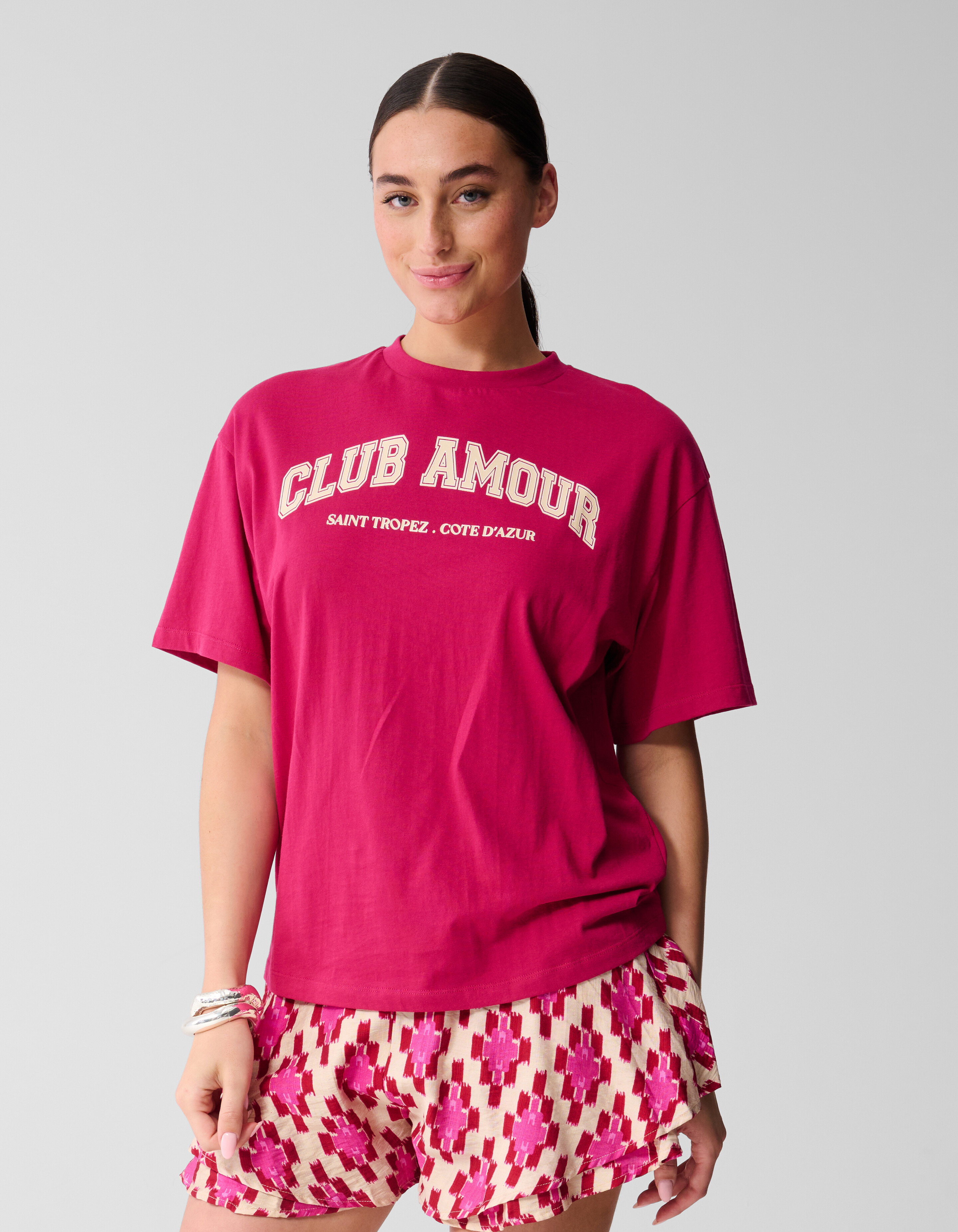 Club Amour T-shirt Rosa/Rot SHOEBY WOMEN