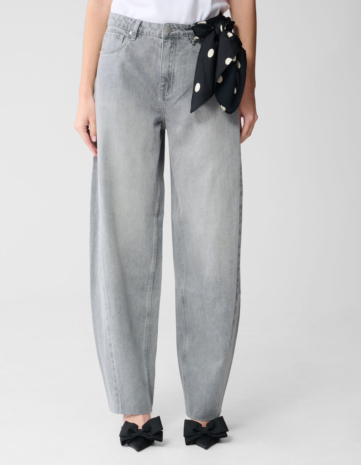 Barrel Fit Jeans Hellgrau SHOEBY WOMEN