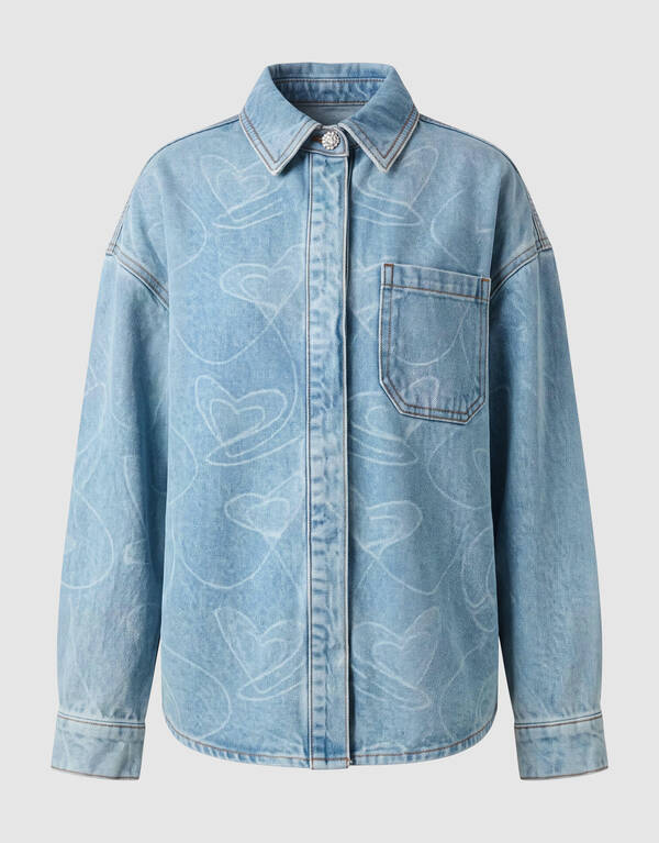 Denimbluse mit Herzprint SHOEBY GIRLS