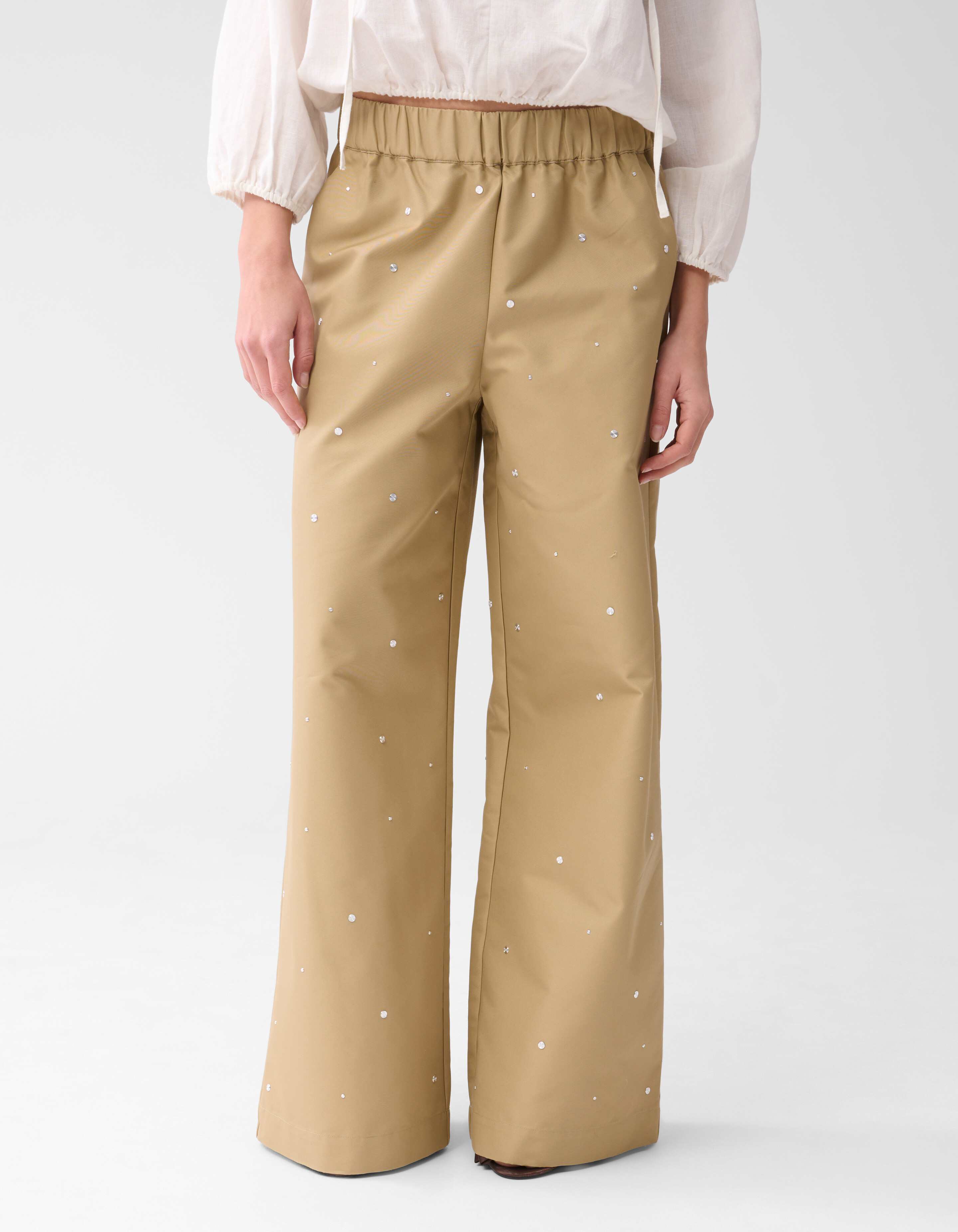 Studs Wide Leg Trousers Sand By Mieke SHOEBY WOMEN