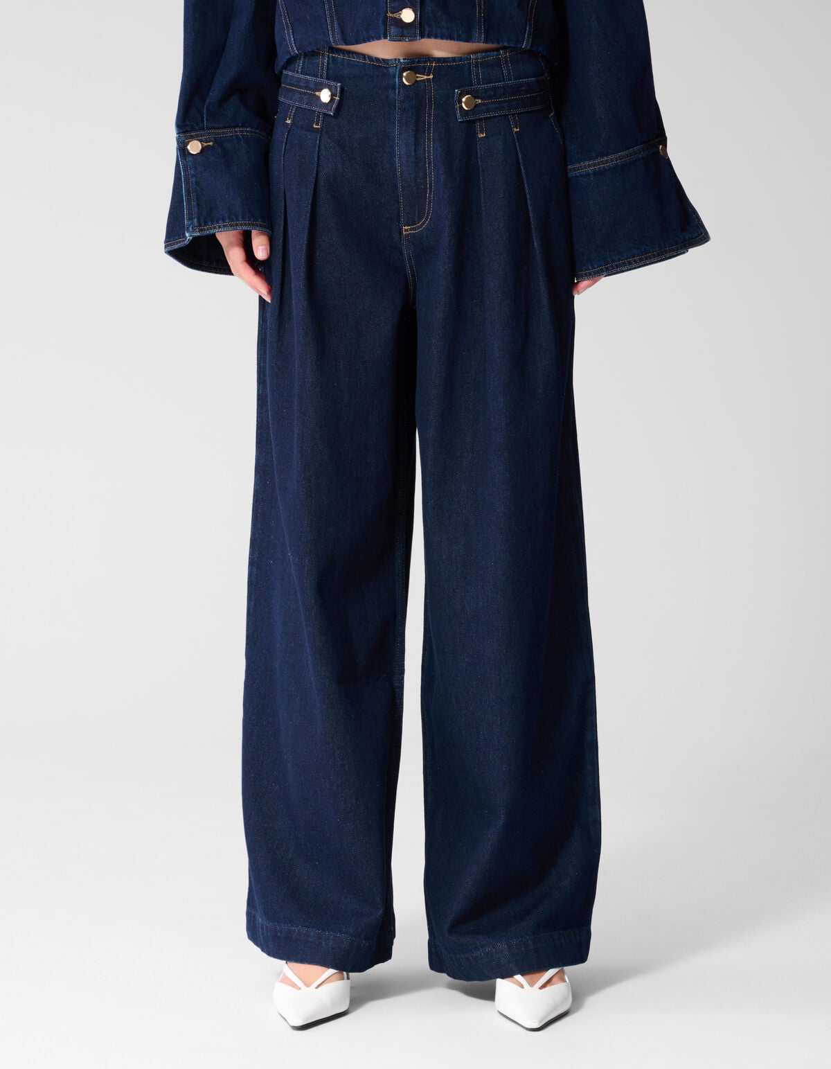 Jeans mit Falten, Knopfleiste und weitem Bein Dun SHOEBY WOMEN