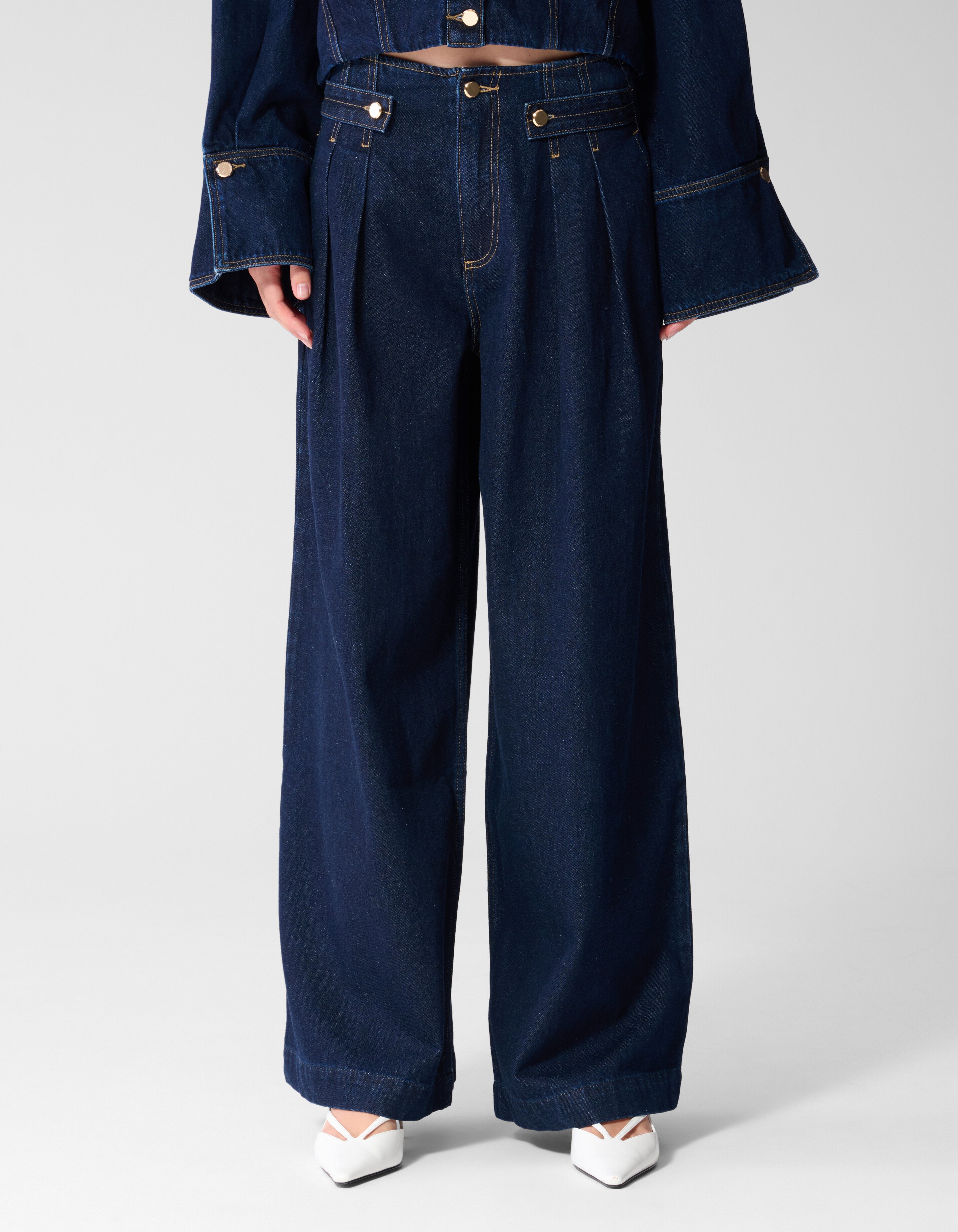 Jeans mit Falten, Knopfleiste und weitem Bein Dun SHOEBY WOMEN