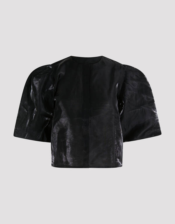 Shiny Puff Bluse Schwarz SHOEBY WOMEN
