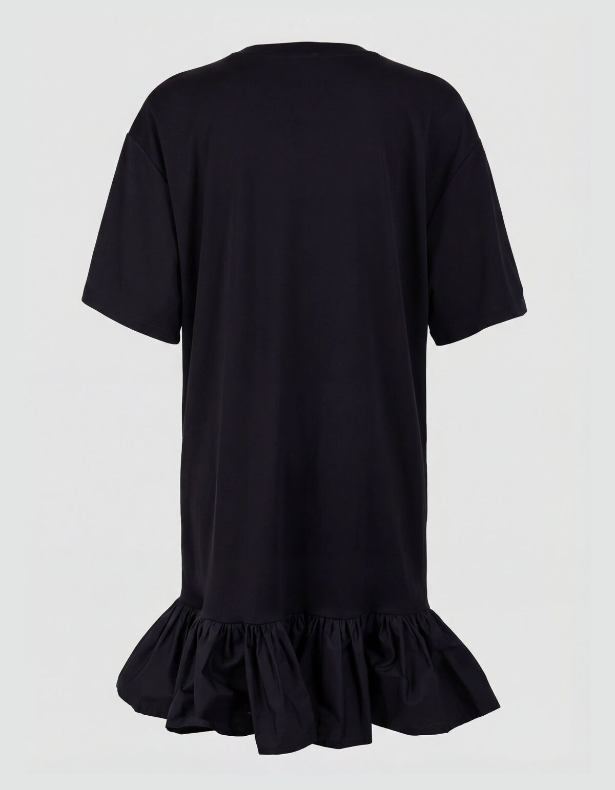 R&uuml;schen T-Shirt Mini Kleid Schwarz SHOEBY WOMEN