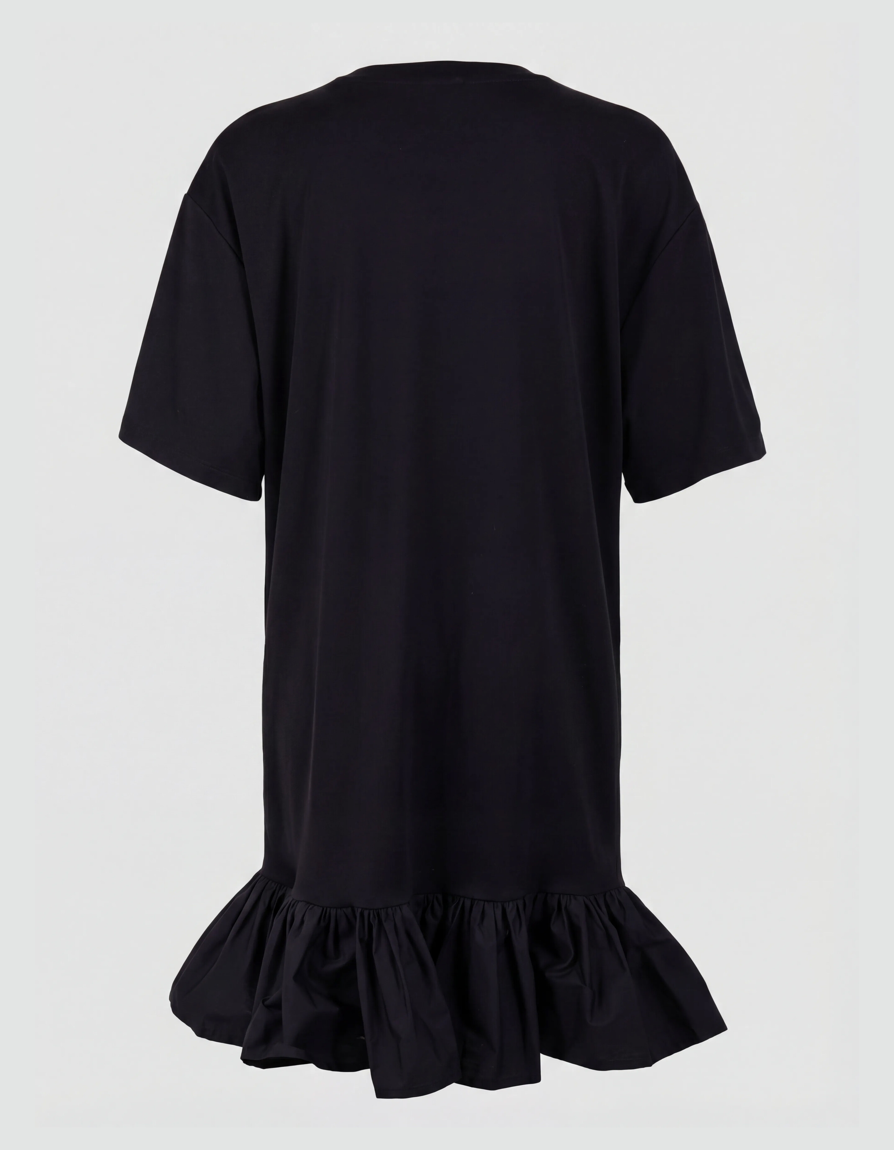 R&uuml;schen T-Shirt Mini Kleid Schwarz SHOEBY WOMEN