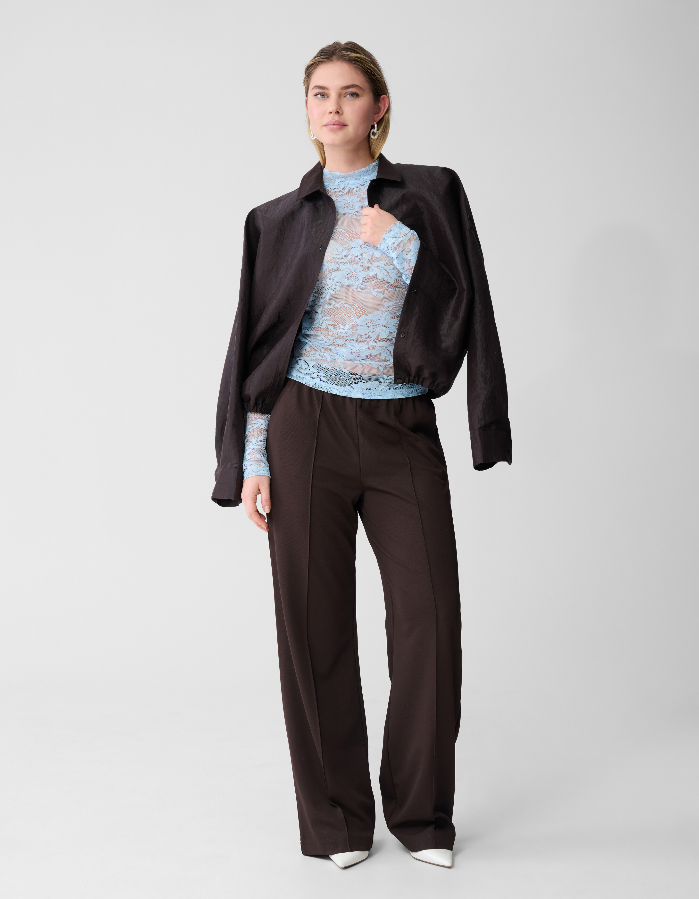 Flower-Spitzen-Top Hellblau SHOEBY WOMEN