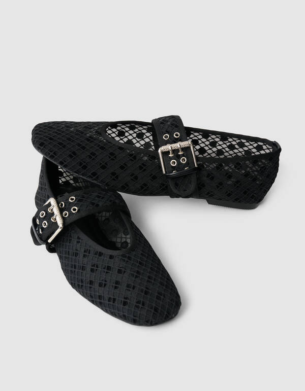 Polkadot Mesh Ballerinas Schwarz SHOEBY SHOES
