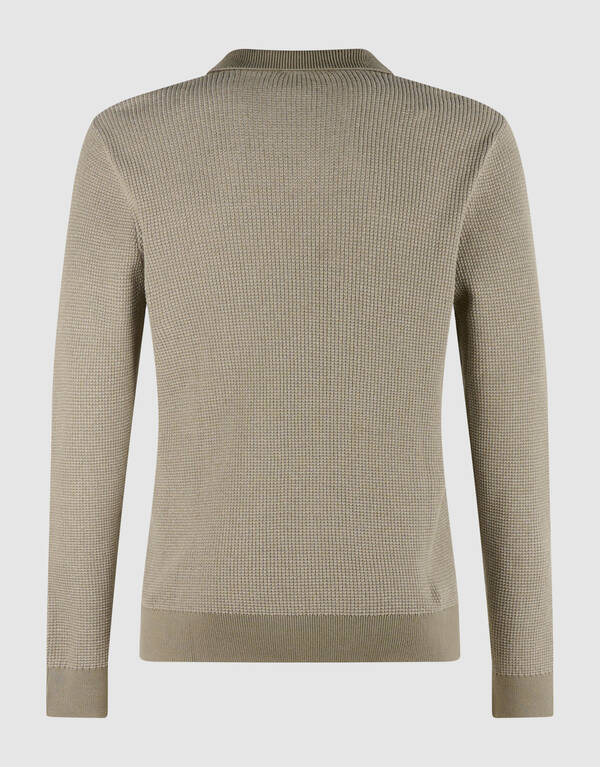 Gestrickter Polo-Pullover Gr&uuml;n SHOEBY MEN