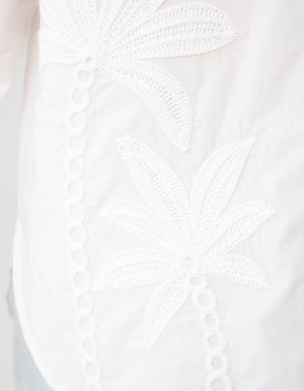 Palm Artwork Bluse Wit SHOEBY WOMEN