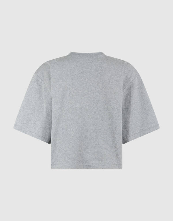 Cropped Boxy Fit T-Shirt Hellgrau SHOEBY WOMEN