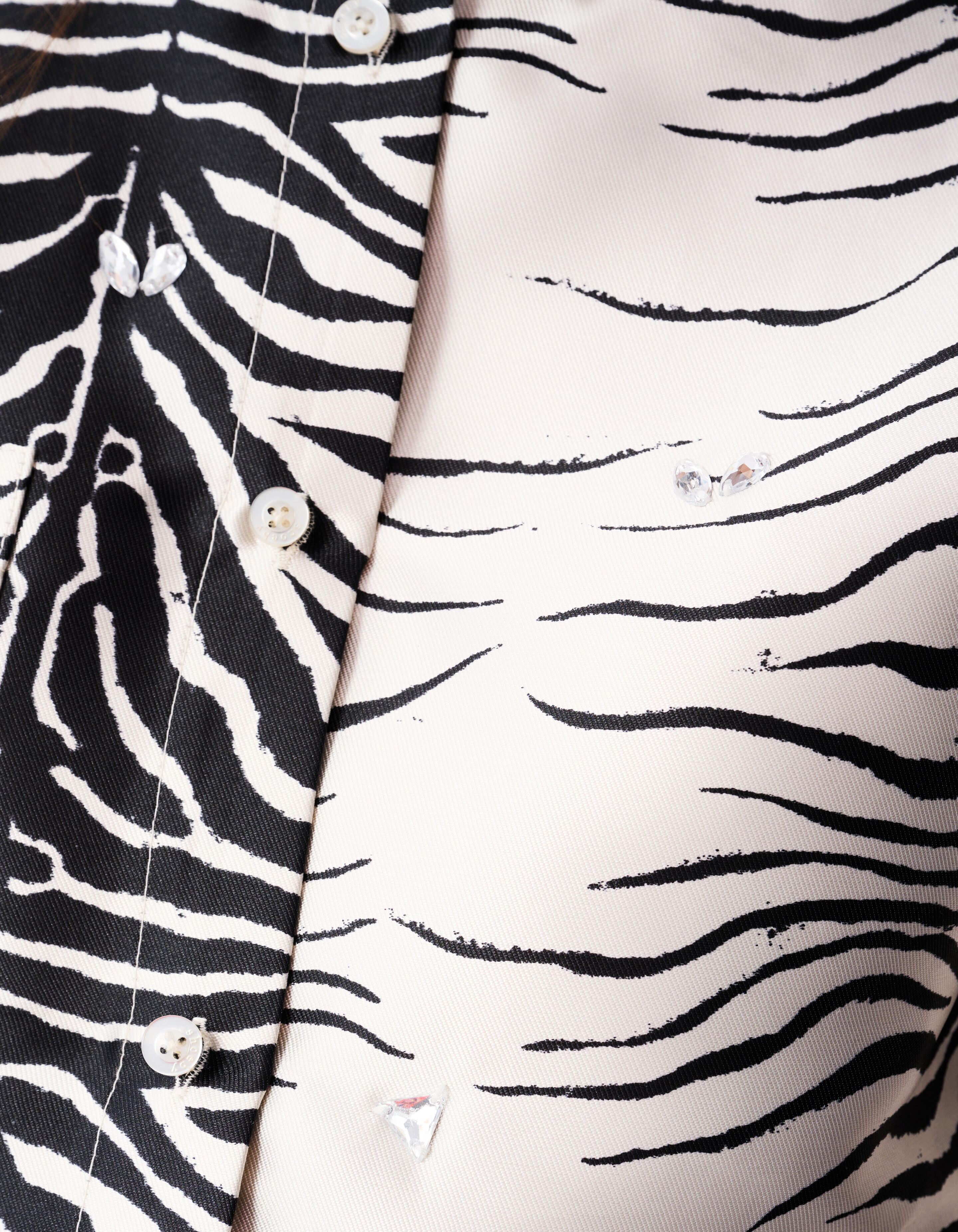 Bluse mit Zebramuster Schwarz/ Off-white SHOEBY WOMEN