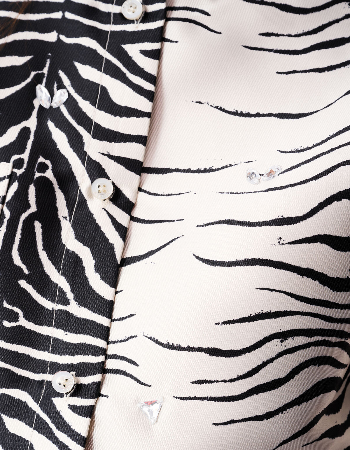 Bluse mit Zebramuster Schwarz/ Off-white SHOEBY WOMEN