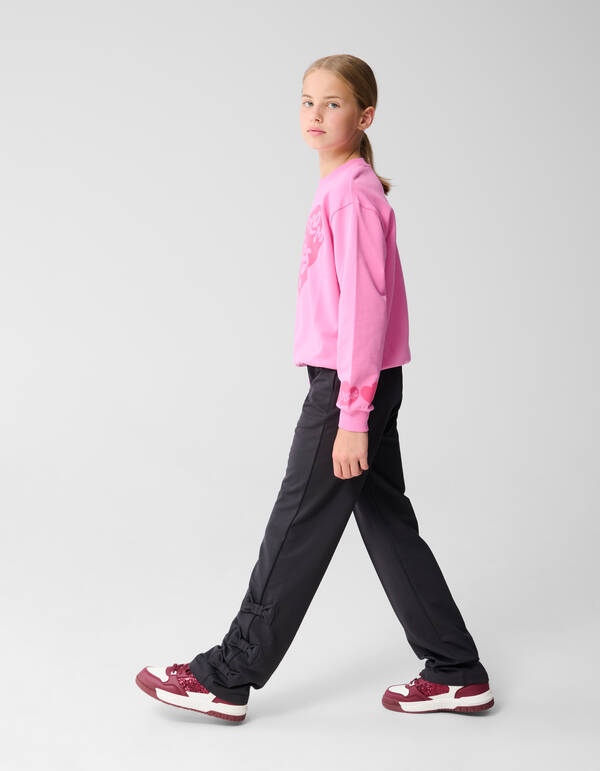 Sportliche Bogenhose mit weitem Bein Dunkelgrau SHOEBY GIRLS