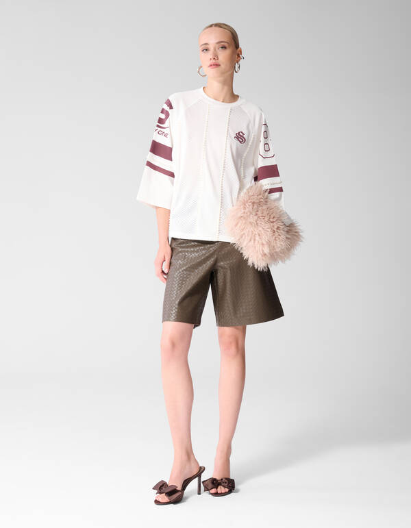 Sportliches Pearl T-Shirt Wei&szlig;/Dunkelrot SHOEBY WOMEN