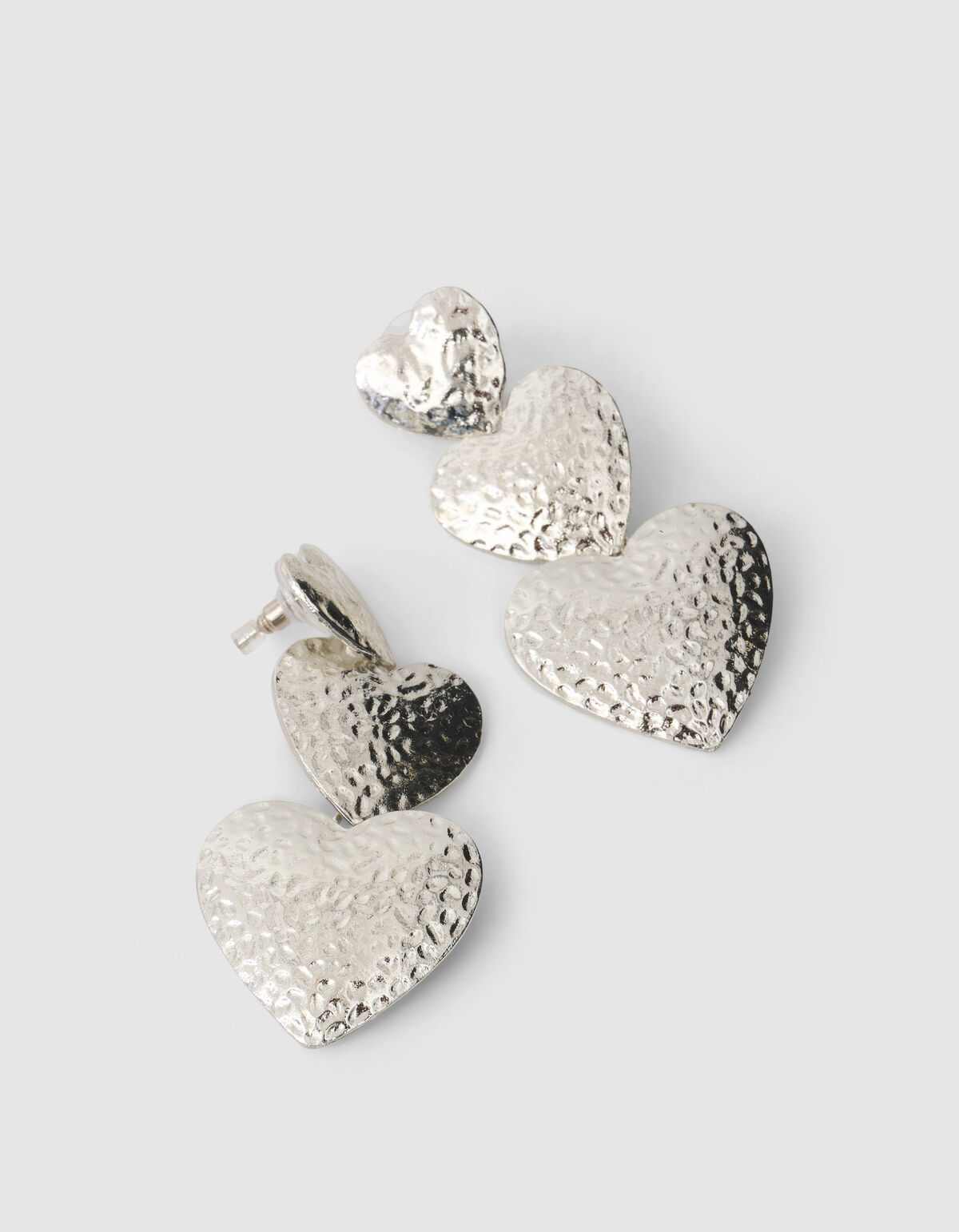 Dreifache Herz-Ohrringe Silber SHOEBY ACCESSOIRES