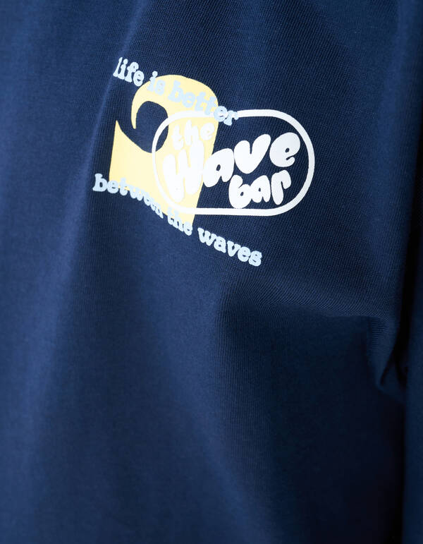Oversized Waves Artwork T-Shirt Dunkelblau SHOEBY BOYS