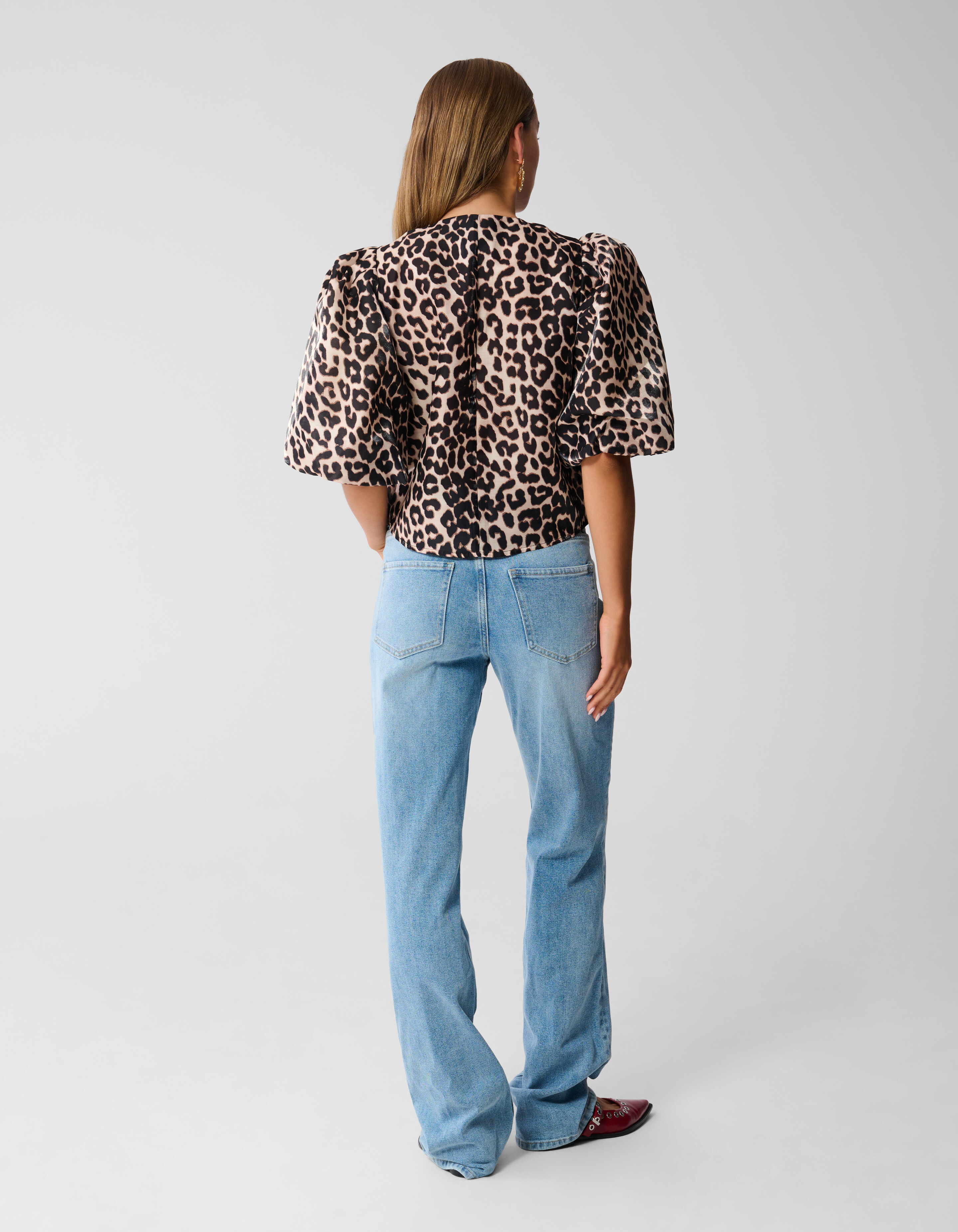 Puff Leopard Bluse Braun SHOEBY WOMEN