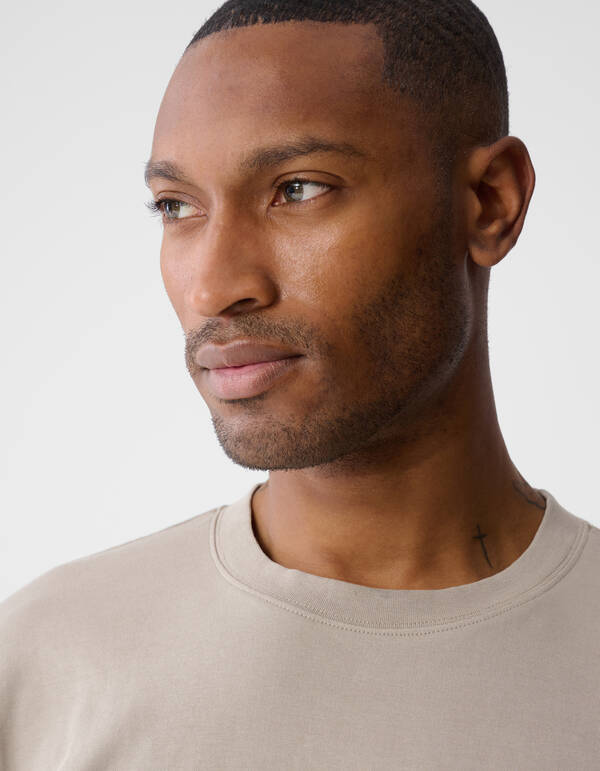 Spark Embroidery T-Shirt Hellbraun SHOEBY MEN