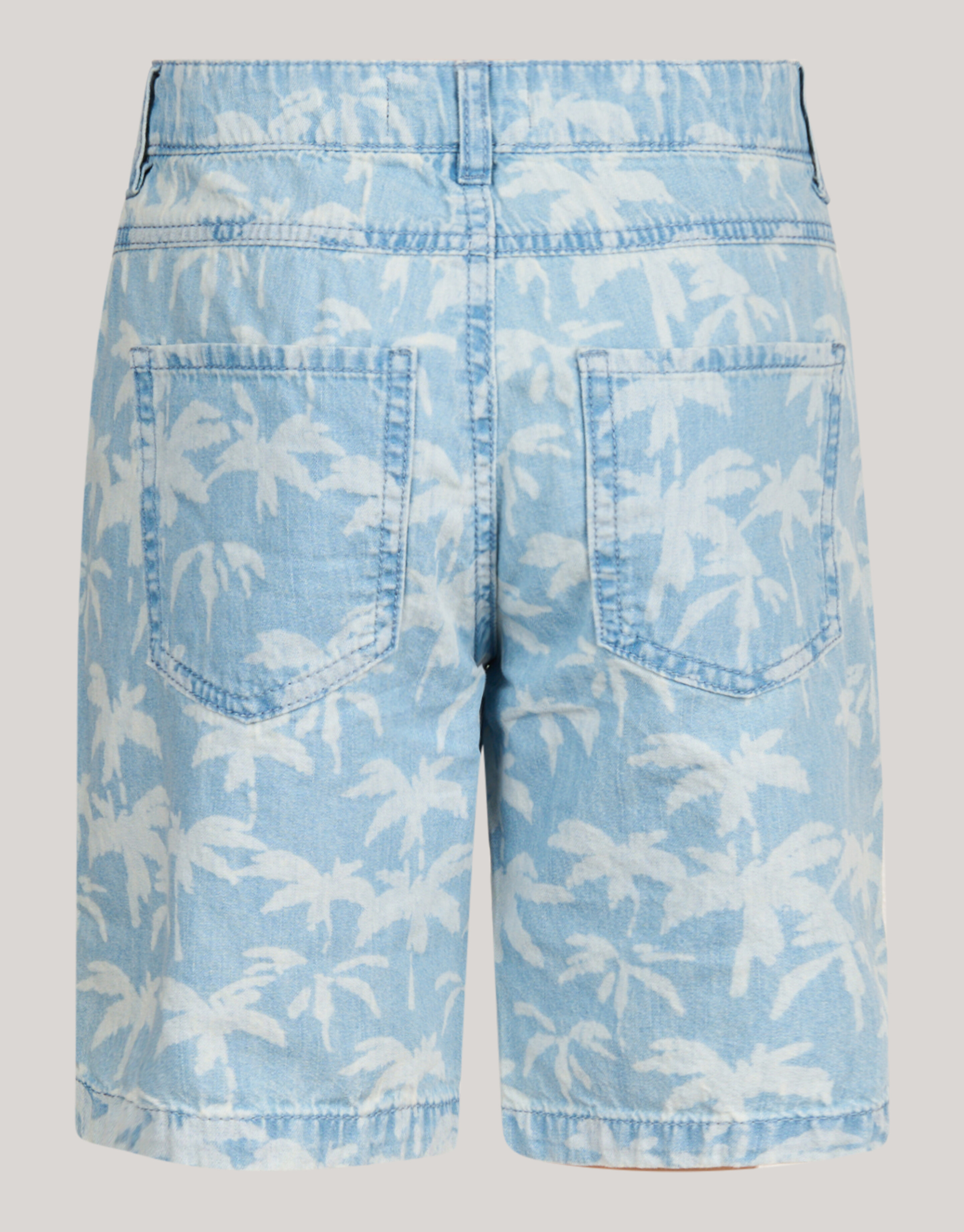 Palm Print Denim Short Bleached SHOEBY BOYS