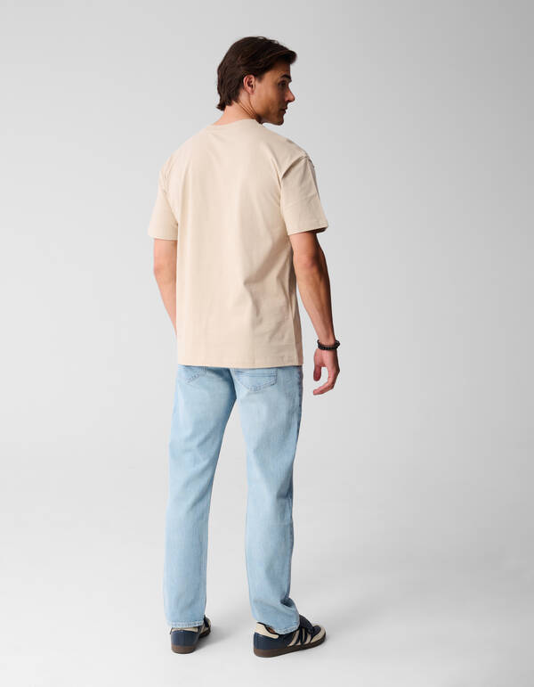 Flock Line Kunstwerk T-shirt Zand SHOEBY MEN