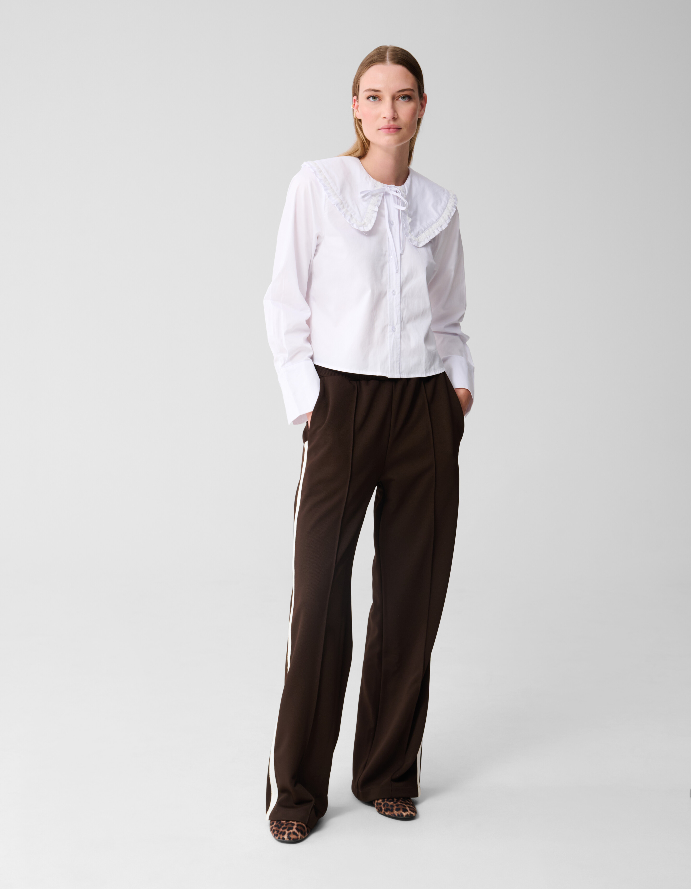 Bluse mit großem Kragen Weiß SHOEBY WOMEN