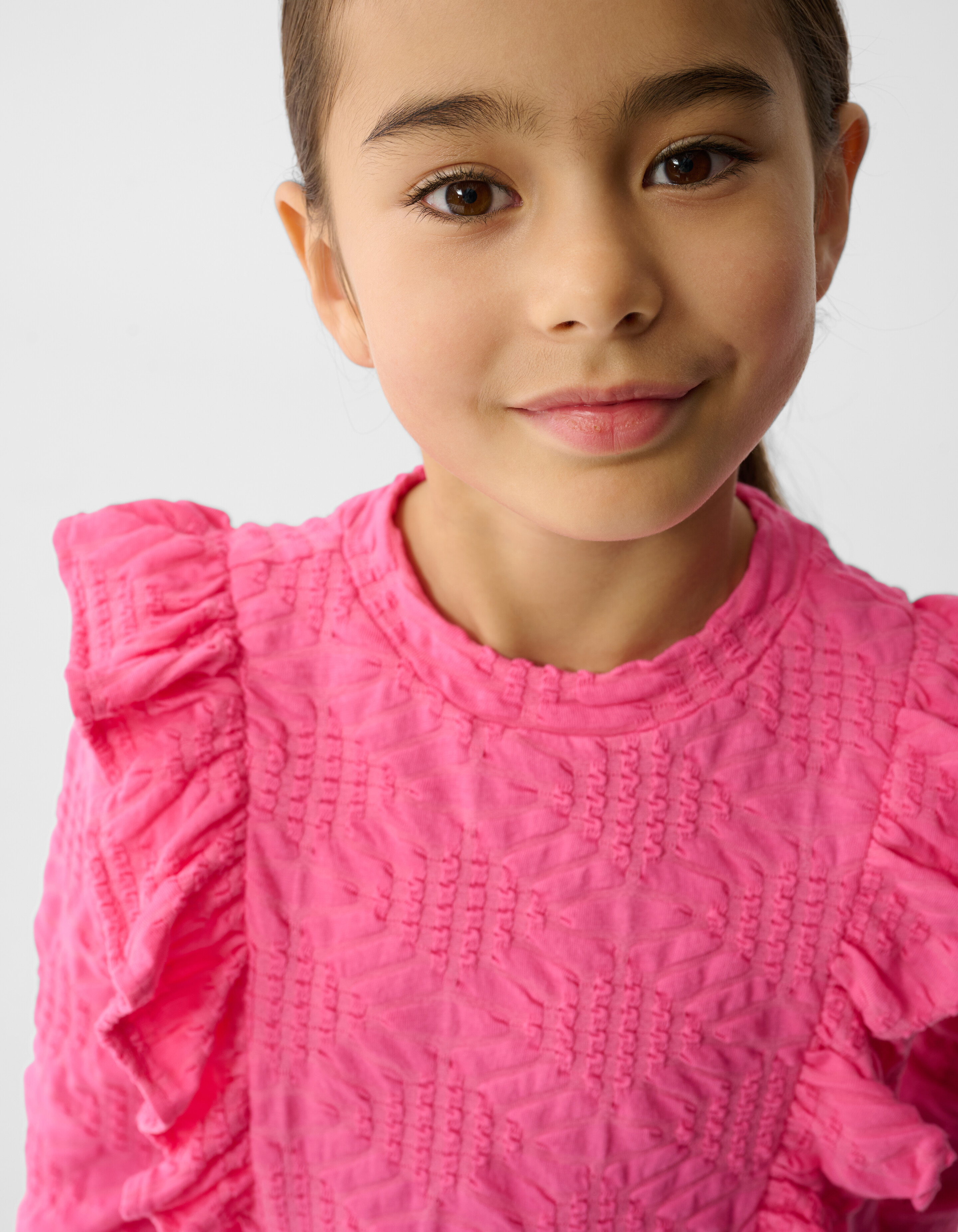 R&uuml;schen-Langarmshirt Hellrosa SHOEBY GIRLS