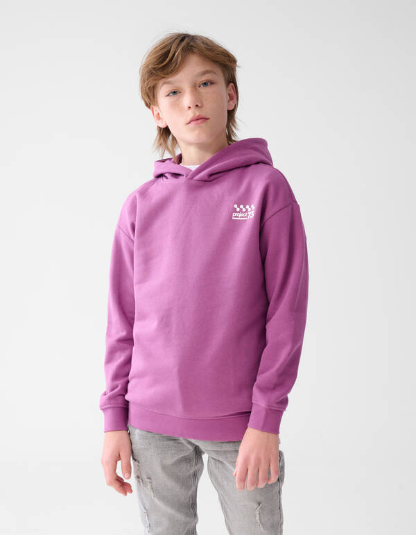 Basic Text Hoodie Lila SHOEBY BOYS