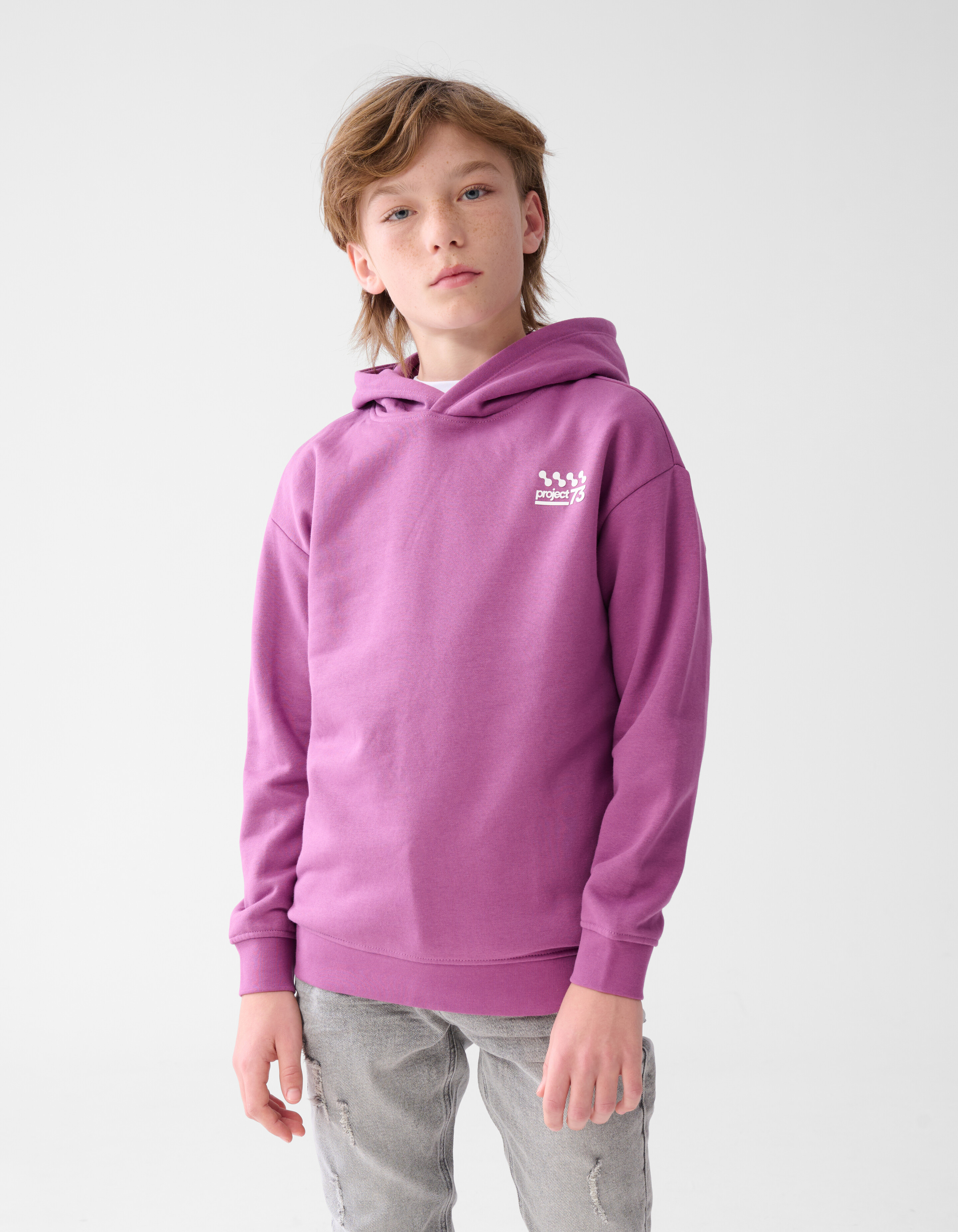 Basic Text Hoodie Lila SHOEBY BOYS