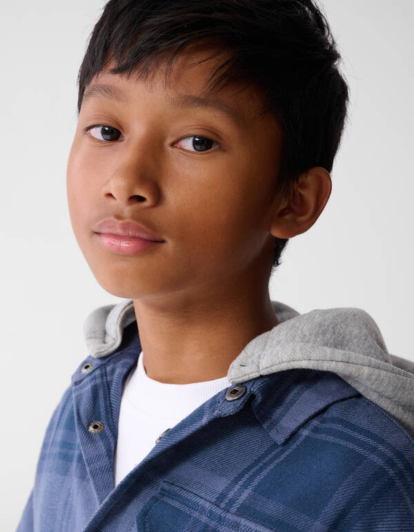 Karo-Pocket-Overshirt Blau SHOEBY BOYS