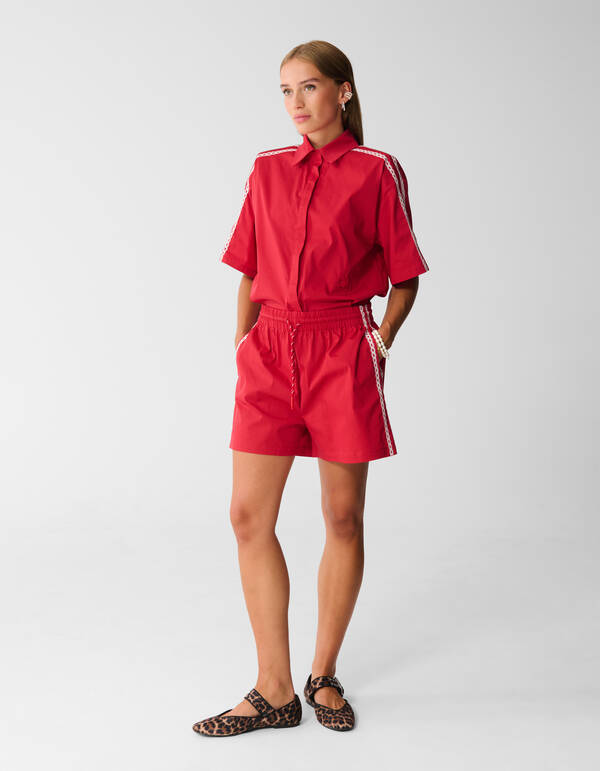 Sportliche Tape Short Rot SHOEBY WOMEN